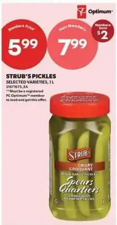 Real Canadian Superstore Strub's pickles selected varieties offer