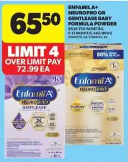 Real Canadian Superstore EnfamilA+ NeuroPro or Gentlease baby formula powder offer