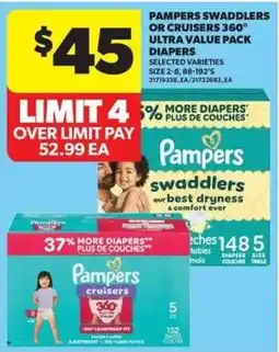 Real Canadian Superstore Pampers swaddlers or cruisers 360 diapers offer