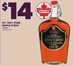 Independent Grocer PC 100% pure maple syrup offer
