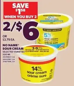 Independent Grocer No Name sour cream offer