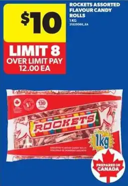 Real Canadian Superstore Rockets assorted flavour candy rolls offer