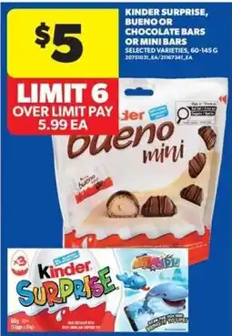 Real Canadian Superstore Kinder Surprise, Bueno or Chocolate Bars offer