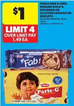 Real Canadian Superstore Parle hide & seek, kreams gold's, bourbon or glucose cookies or biscuits offer