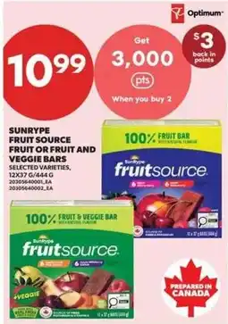 Real Canadian Superstore Sunrype fruit source fruit or fruit and veggie bars offer