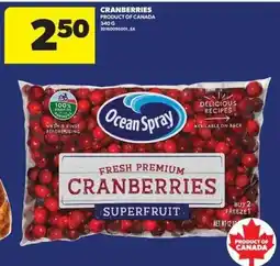 Real Canadian Superstore Ocean Spray fresh premium cranberries offer