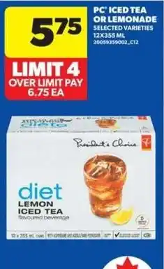 Real Canadian Superstore PC diet lemon iced tea offer