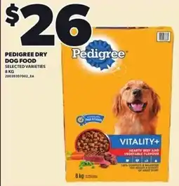 Independent Grocer Pedigree dry dog food selected varieties offer