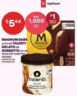 Independent Grocer Magnum bars or talenti gelato or sorbetto offer