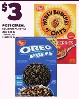 Independent Grocer Post cereal selected varieties offer
