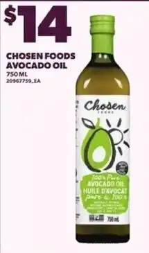 Independent Grocer Chosen Foods Avocado Oil offer