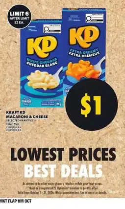 Loblaws Kraft kd macaroni & cheese offer
