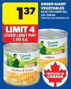 Real Canadian Superstore Green Giant vegetables offer