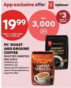 Real Canadian Superstore PC roast and ground coffee offer