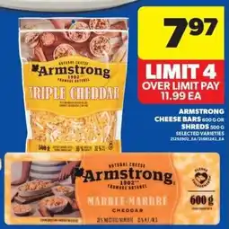 Real Canadian Superstore Armstrong triple cheddar cheese bars offer