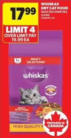 Real Canadian Superstore Whiskas dry cat food meaty selections offer