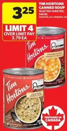 Real Canadian Superstore Tim Hortons canned soup offer