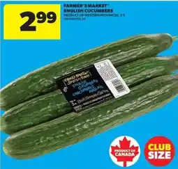 Real Canadian Superstore Farmer's Market english cucumbers offer