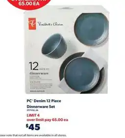 Real Canadian Superstore PC Denim 12 Piece Dinnerware Set offer