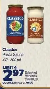 Real Canadian Superstore Classico pasta sauce offer