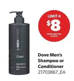 Real Canadian Superstore Dove Men's Shampoo or Conditioner offer