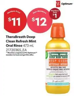 Real Canadian Superstore TheraBreath Deep Clean Refresh Mint Oral Rinse offer