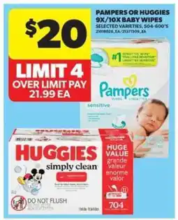 Real Canadian Superstore Pampers or Huggies 9x/10x Baby Wipes offer