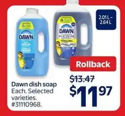 Walmart DAWN DISH SOAP offer