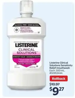 Walmart Listerine Clinical Solutions Sensitivity Relief mouthwash offer