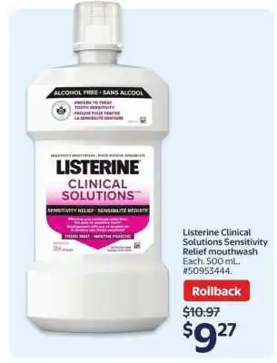 Listerine Clinical Solutions Sensitivity Relief mouthwash