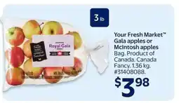 Walmart Your Fresh Market Gala apples or McIntosh apples offer