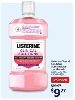 Walmart Listerine Clinical Solutions Gum Therapy Mouthwash offer