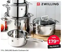 Kitchen Stuff Plus 9 Pc. ZWILLING Quadro Cookware Set offer