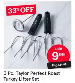 Kitchen Stuff Plus 3 Pc. Taylor Perfect Roast Turkey Lifter Set offer