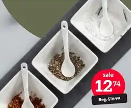 Kitchen Stuff Plus KSP MARBLE PORCELAIN BOWLS W/TRAY+SPOONS SET/7 25 CM X 12 CM WHITE/GREY offer