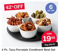 Kitchen Stuff Plus 6 Pc. Taco Porcelain Condiment Bowl Set offer