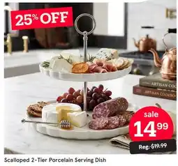 Kitchen Stuff Plus Scalloped 2-Tier Porcelain Serving Dish offer