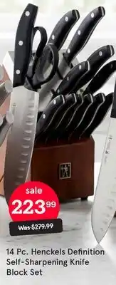 Kitchen Stuff Plus 14 Pc. Henckels Definition Self-Sharpening Knife Block Set offer