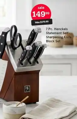 Kitchen Stuff Plus 7 Pc. Henckels Statement Self Sharpening Knife Block Set offer