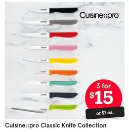 Kitchen Stuff Plus Cuisine::Pro Classic Knife Collection offer