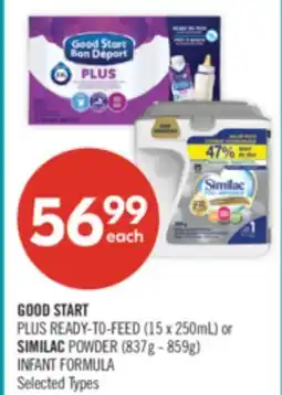 Shoppers Drug Mart GOOD START PLUS READY-TO-FEED (15 x 250mL) or SIMILAC POWDER (837g - 859g) INFANT FORMULA offer