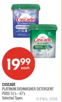 Shoppers Drug Mart CASCADE PLATINUM DISHWASHER DETERGENT PODS offer