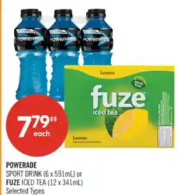 Shoppers Drug Mart POWERADE SPORT DRINK (6 x 591mL) or FUZE ICED TEA (12 x 341mL) offer
