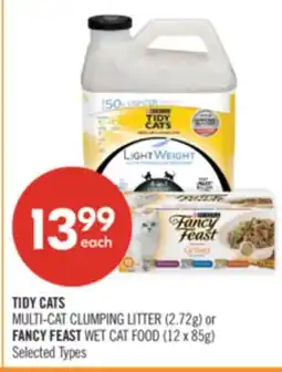 Shoppers Drug Mart TIDY CATS MULTI-CAT CLUMPING LITTER (2.72g) or FANCY FEAST WET CAT FOOD (12 x 85g) offer