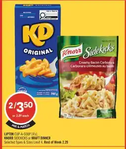 Shoppers Drug Mart LIPTON CUP-A-SOUP (45), KNORR SIDEKICKS offer