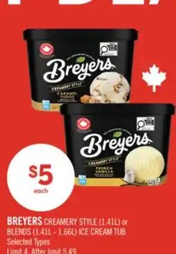 Shoppers Drug Mart BREYERS CREAMERY STYLE (1.41L) or BLENDS (1.41L - 1.66L) ICE CREAM TUB offer