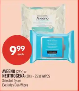 Shoppers Drug Mart AVEENO (25's) or NEUTROGENA (20's - 25's) WIPES offer
