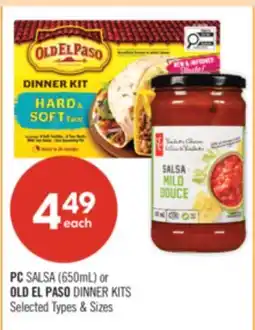 Shoppers Drug Mart PC Salsa (650ml) or OLD EL PASO DINNER KITS offer
