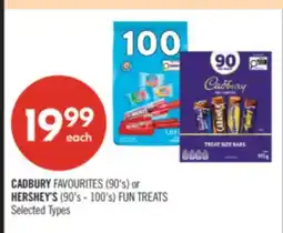 Shoppers Drug Mart CADBURY FAVOURITES (90's) or HERSHEY'S (90's - 100's) FUN TREATS offer