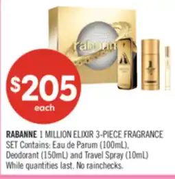 Shoppers Drug Mart RABANNE 1 MILLION ELIXIR 3-PIECE FRAGRANCE offer